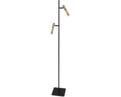 Vloerlamp Alisio 4597ME 2-lichts van Steinhauer, luxe glas en messing, 155 cm hoog, draaibaar en kantelbaar, ideaal voor binnen gebruik