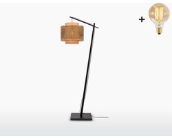 Vloerlamp - BHUTAN - Bamboe - Zwart