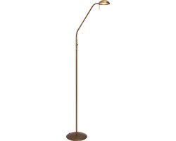 Vloerlamp Biron 1 lichts 7501BR Brons met dimmer 2700 Kelvin, draaibaar en kantelbaar, van metal en glas, merk Mexlite