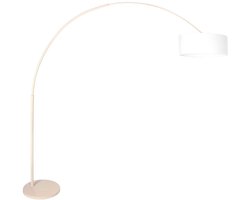 Vloerlamp Creme kleurig 240 cm hoogte verstelbaar Metaal en Textiel Steinhauer Sparkled Light 4316CR – Trendy design voor binnen gebruik