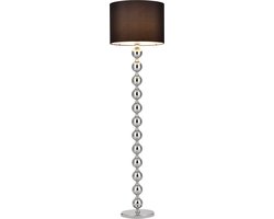 Vloerlamp Dallas staande lamp 155 cm E27 chroom en zwart