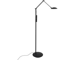 Vloerlamp Daphne 2 4601ZW - zwarte metalen leeslamp met verstelbaar licht, afstandsbediening en instelbare kleurtemperatuur - Steinhauer