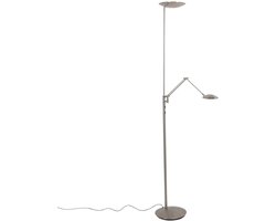 Vloerlamp Daphne 2 4602ST - Stalen uplight met leesarm, 1200 lumen leesarm en 3600 lumen uplight, modern design, Steinhauer