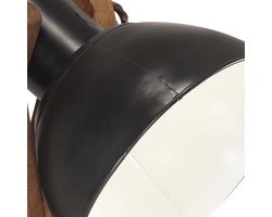 Vloerlamp E27 massief mangohout zwart