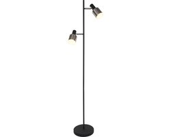 Vloerlamp Fjorgard | 2 lichts | staal / grijs / zilver | metaal | 155 cm | staande lamp / woonkamer lamp | modern / sfeervol design