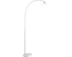 Vloerlamp Globo New Castle - Nikkel mat/Marmer/Kunststof