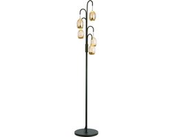 Vloerlamp goud amber glas Egg led