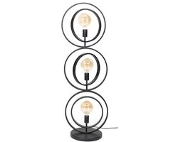 Vloerlamp Industrieel Rond Staande Lamp voor Woonkamer / Slaapkamer met Ronde Metalen Ringen - Vloer Lamp in Industriele / Moderne Stijl (124 cm hoog)