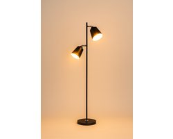 Vloerlamp | Koko | 2-lichts | 155cm | Zwart | E27 Fitting