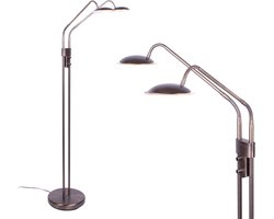 Vloerlamp leeslamp | 130 cm | empoli vloerlampen | 2 lichts | LED | brons/bruin | glas metaal | moderne design functionele directe verlichting
