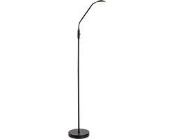 Vloerlamp - Leeslamp mat zwart LED incl dimmer