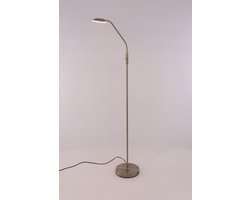 Vloerlamp Leeslamp / staal rvs kleur / LED incl dimmer