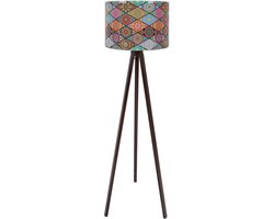 Vloerlamp - Lieuwe - Veelkleurig en Stijlvol - Compacte Afmetingen (38x38x145cm) - Perfecte Verlichting voor Elk Interieur