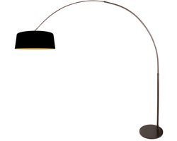 Vloerlamp Luma-Dark 4770CA Zwart Metaal/Textiel Hoogteverstelbaar met Draaikantelbaar E27 Fitting - Steinhauer