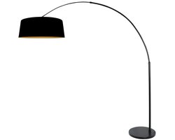 Vloerlamp Luma-Dark 4771ZW van Steinhauer, modern design, hoogte verstelbaar (210-240 cm), metaal en textiel, zwart, E27 fitting, ideaal voor binnengebruik