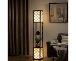 Vloerlamp - Luxlight - Dubbele laag - Houtkleur