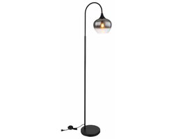Vloerlamp MAXY Glas 165.0cm Matt zwart | Smoked E27 3-Lichts