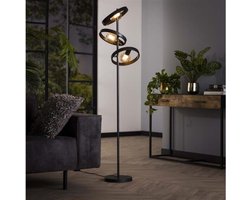 Vloerlamp met 3 Lampen in Hover Design Charcoal Kleur - Vloerlampen - 40x40x155 cm - Sfeervolle Verlichting - Hoogwaardige Kwaliteit - Charcoal Vloerlamp - Modern Design - Perfect voor Woonkamer of Slaapkamer