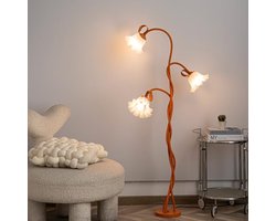 Vloerlamp met Boogarm en Dimbare LED Verlichting voor Woonkamer en Slaapkamer