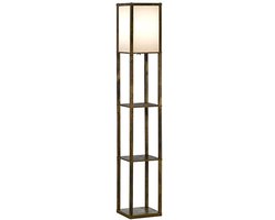 Vloerlamp met planken 26 x 26 x 160 cm - 3 legplanken, 4 niveaus - Ideaal voor woonkamer, slaapkamer of kantoor