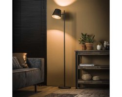 Vloerlamp met Verstelbare Metalen Kap van 1 Lamp - Charcoal kleur - 37x18x157 cm - Stijlvolle Vloerlamp - Moderne Verlichting - Geschikt voor Woonkamer of Studiekamer - In Hoogte Verstelbaar tot 157 cm