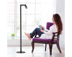 Vloerlamp Miller | 1 lichts | zwart | metaal | 130 cm hoog | Ø 25 cm voet | staande lamp / vloerlamp | modern / sfeervol design