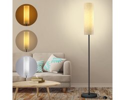 Vloerlamp - Minimalist Staande Lamp met Linnen Kap 175cm - Inclusief Lamp - Voetschakelaar - Ideaal voor Woonkamer & Kantoor