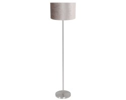 Vloerlamp Noor 4430ST - Grijs textiel en geborsteld staal, hoogte 144 cm - Trendy ontwerp - Mexlite