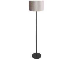 Vloerlamp Noor 4441ZW - Mat zwart van metaal en textiel, 144 cm hoog - Trendy design - Mexlite