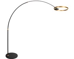 Vloerlamp Ringlux 4130GO met verstelbare hoogte, goudkleurige details, in kunststof en metaal, Steinhauer, voor binnengebruik, modern ontwerp, 4000 Lumen