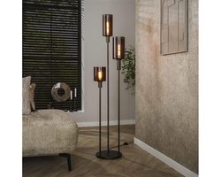 Vloerlamp Sepiora 3-lichts Sienna Bruin – Hotel Chique Design - 33x33x165 cm