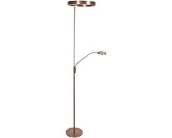 Vloerlamp Soleil 2 4388BR - Bronzen moderne lamp met uplight en leesarm, hoogte 183 cm, kunststof/metaal, draaibaar en kantelbaar, Steinhauer Exclusive