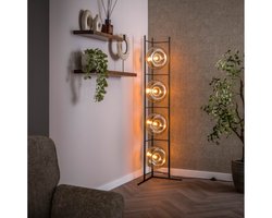 Vloerlamp Soll 4 lampen - Amber glas - 38x38x168 cm - Hoekverlichting