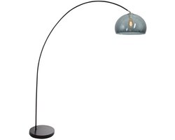 Vloerlamp Solva 3907ZW met smoke kleurige kunststof bol, 185 cm hoog, kantelbaar, Mexlite
