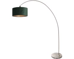 Vloerlamp Solva 3913ST groen fluwelen lampenkap, metaal en textiel, kantelbaar, Mexlite