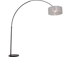 Vloerlamp Sparkled light | 1-lichts | brons met transparant | Ø 45 cm | hoogte tot 230 cm | modern design | draai- en kantelbaar | E27 fitting | zwart mat | uitschuifbaar | woonkamer