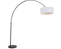 Vloerlamp Sparkled light | 1-lichts | staal | zwart mat | moderne stijl | draaibaar en kantelbaar | Ø 45 cm lampenkap | E27 | uitschuifbaar tot 230 cm | 45x175 cm