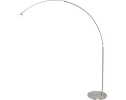 Vloerlamp Sparkled light | staal geborsteld | E27 fitting | 42x160 cm | moderne stijl | draaibaar, kantelbaar & uitschuifbaar tot 230 cm | woonkamer | met transparante kabel