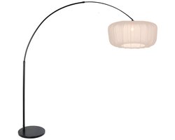 Vloerlamp Sparkled Light zwart van metaal en textiel, trendy design, hoogte verstelbaar, draaibaar en kantelbaar - Merknaam 7268ZW + K41931S