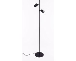 Vloerlamp Spottie - mat zwart 2 spots - 2xGu10 - draaibaar kantelbaar - 150cm