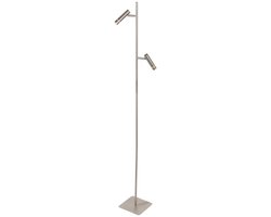 Vloerlamp Stalen Volari 4711ST 2-lichts met dim to warm LED - ideaal voor binnen gebruik, modern design, hoogte 157 cm, voetmaat 21 x 21 cm, draaibaar en kantelbaar