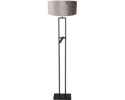 Vloerlamp Stang 4723ZW - Grijze velours kap, 158 cm hoog, draaibaar en kantelbaar, E27 fitting - Steinhauer