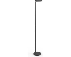 Vloerlamp uplight | 1 lichts | zwart / transparant | smoke glas / metaal | 187 cm | woonkamer / staande lamp | modern design