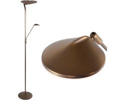 Vloerlamp uplighter met leesarm | 29 cm | New Kopenhagen | 2 lichts | brons | metaal | design verlichting, moderne verlichting