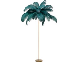 Vloerlamp veren 165cm groen Kare Design