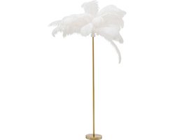 Vloerlamp veren 165cm wit Kare Design