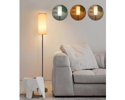 Vloerlamp - Vloerlampen Woonkamer - Vloerlamp Dimbaar - Zwart/Beige - 42cm x 26cm x 13cm