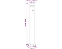 Vloerlamp voor buiten met sensor 110 cm aluminium zwart