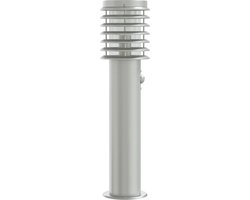 Vloerlamp voor buiten met sensor 60 cm roestvrijstaal zilver