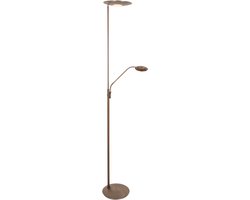 Vloerlamp Zenith 2 4394BR brons met afstansbediening - modern design, draaibaar en kantelbaar, gemaakt van metaal, kunststof en elektronica, ideaal voor binnengebruik